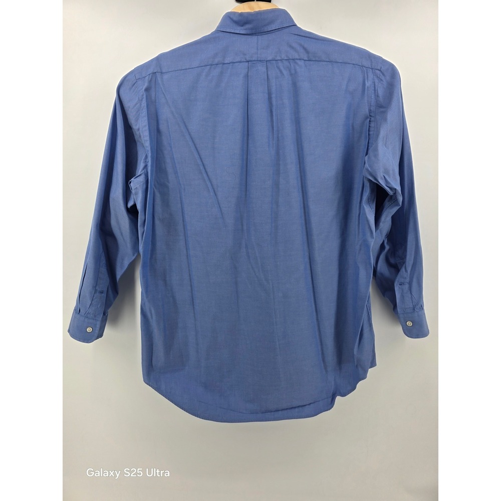 Ralph Lauren Yarmouth Blue Cotton Pinpoint Oxford Dress Shirt Mens 16.5 34 - Picture 4 of 7